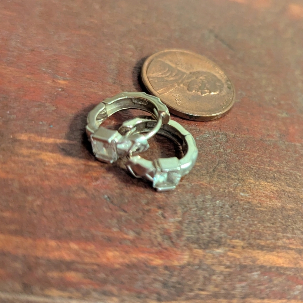 CZ Huggie Earrings